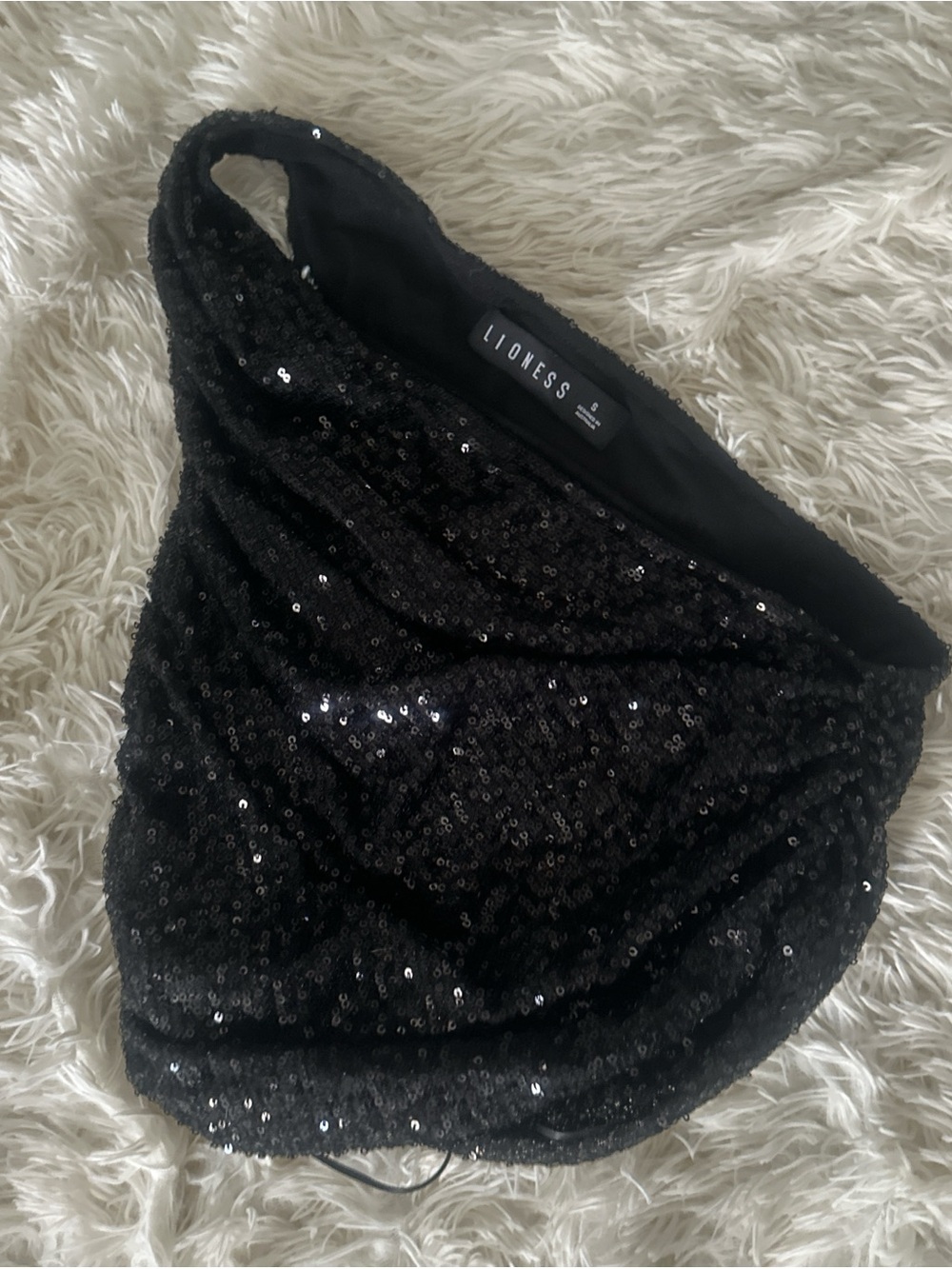 Lioness Black Sequin Key & Card Holder
